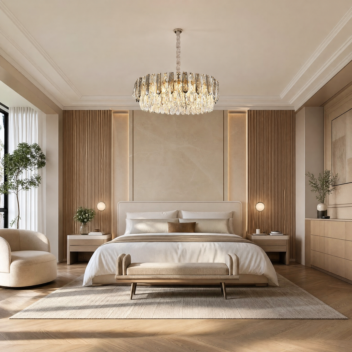 Eterea Crystal Halo Chandelier