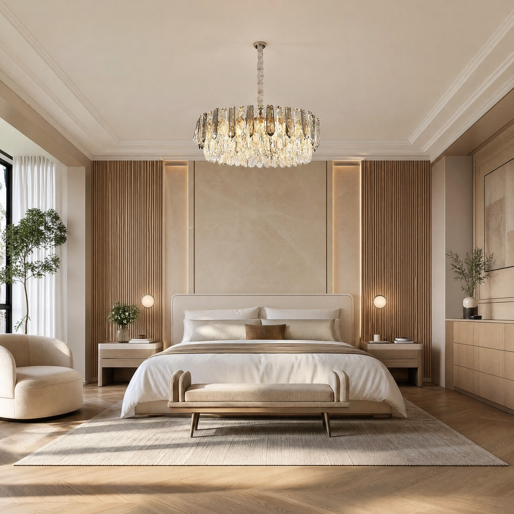 Eterea Crystal Halo Chandelier