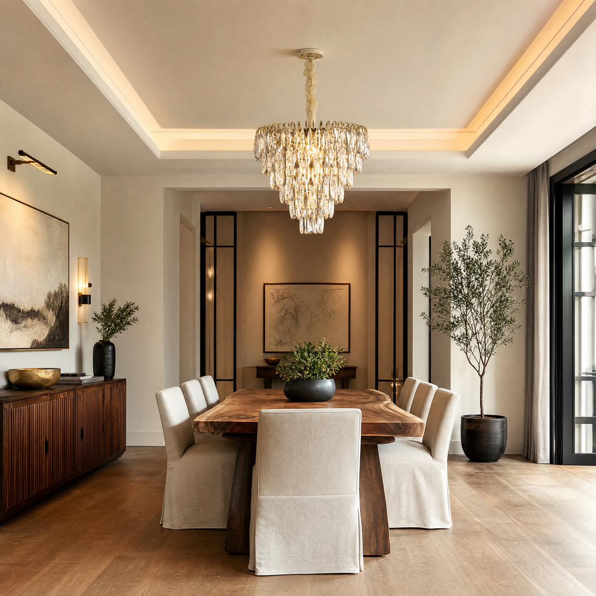 Eterea Crystal Rectangular Chandelier
