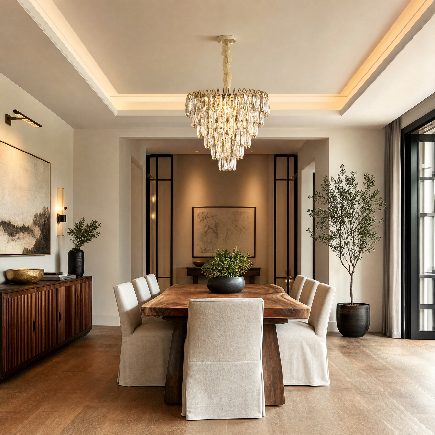 Eterea Crystal Rectangular Chandelier
