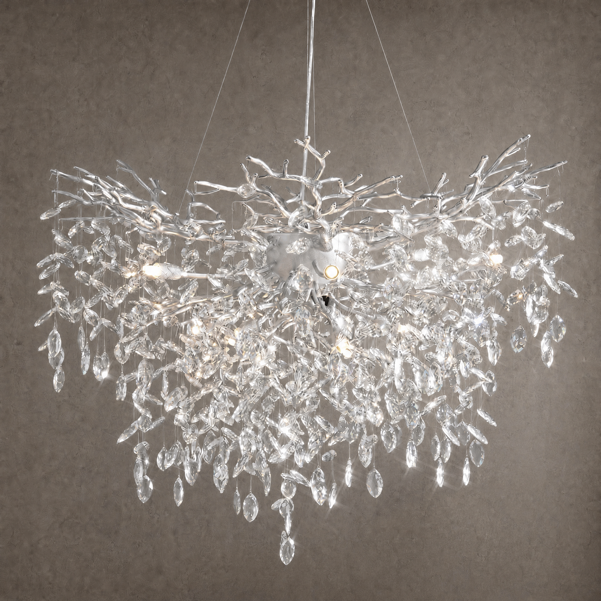 Eyelet Curved Branch Ceiling Hanging Lamp 1500 - Matte Black
