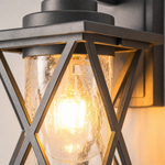 Farmhouse Matte Black Metal and Glass Outdoor Wall Lantern
