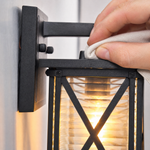 Farmhouse Sand Black Aluminum X-Brace Outdoor Wall Lantern