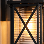Farmhouse Sand Black Aluminum X-Brace Outdoor Wall Lantern
