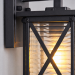 Farmhouse Sand Black Aluminum X-Brace Outdoor Wall Lantern