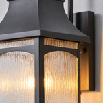 Farmhouse Sand Black Steel Scroll Arm Outdoor Wall Lantern
