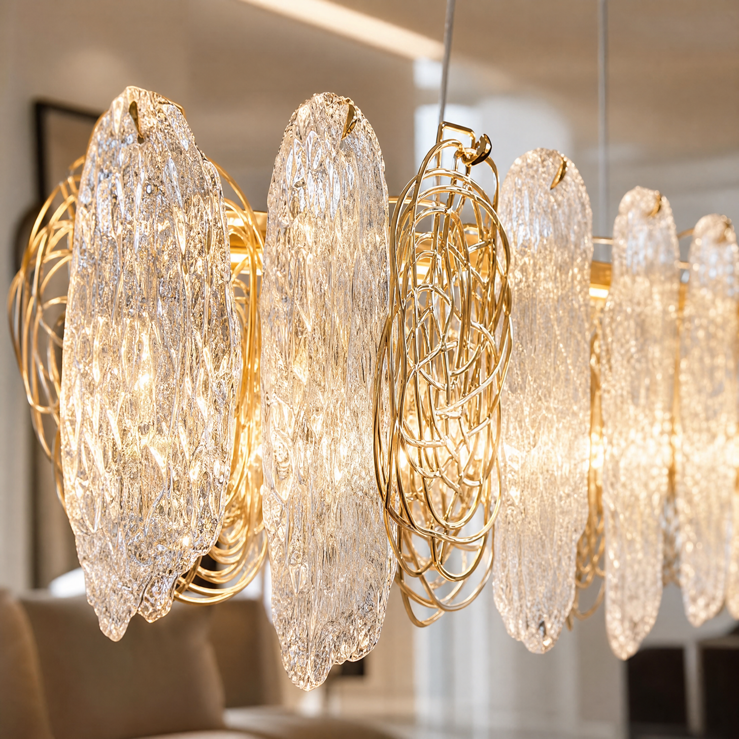 Filo Artisan Glass Linear Chandelier