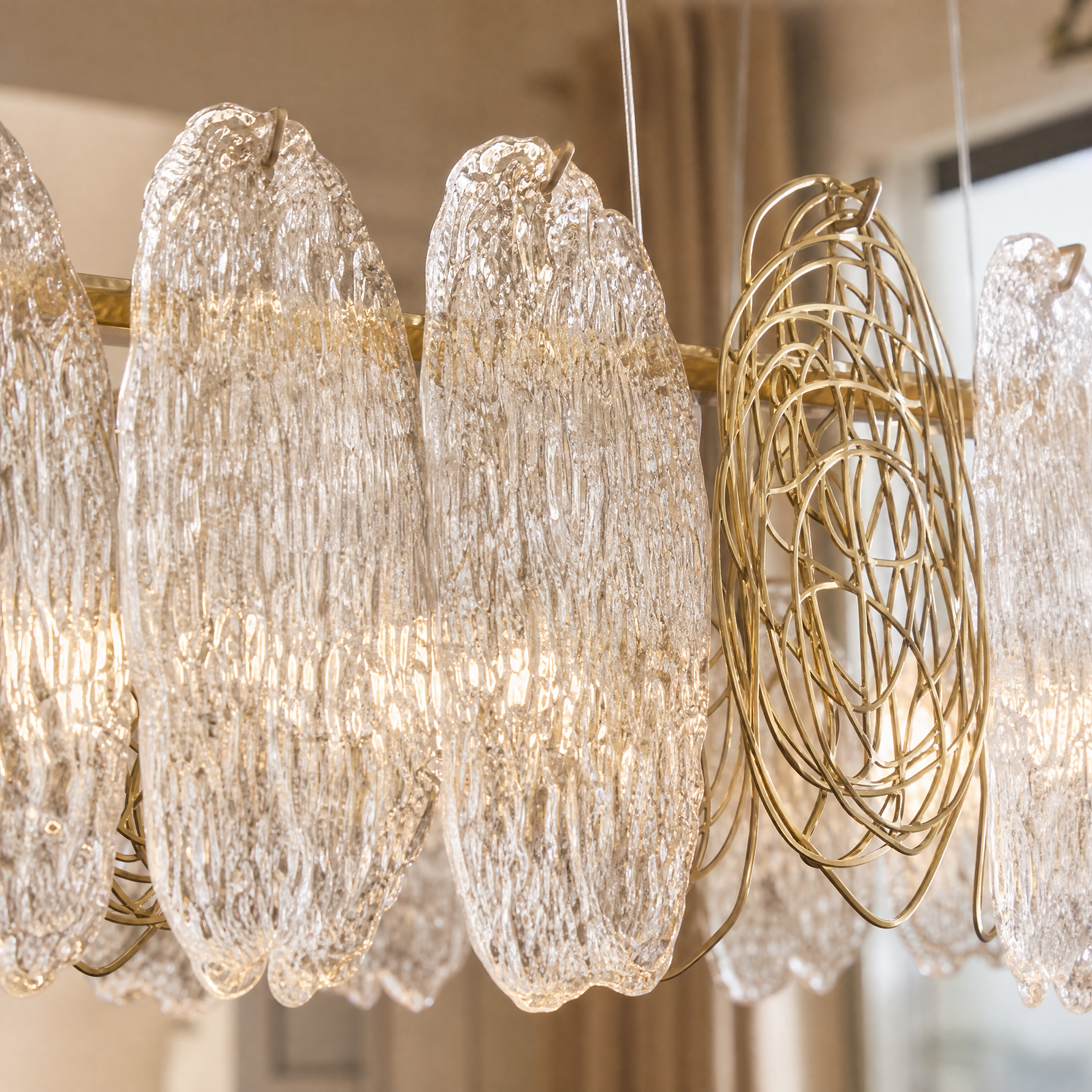 Filo Artisan Glass Linear Chandelier