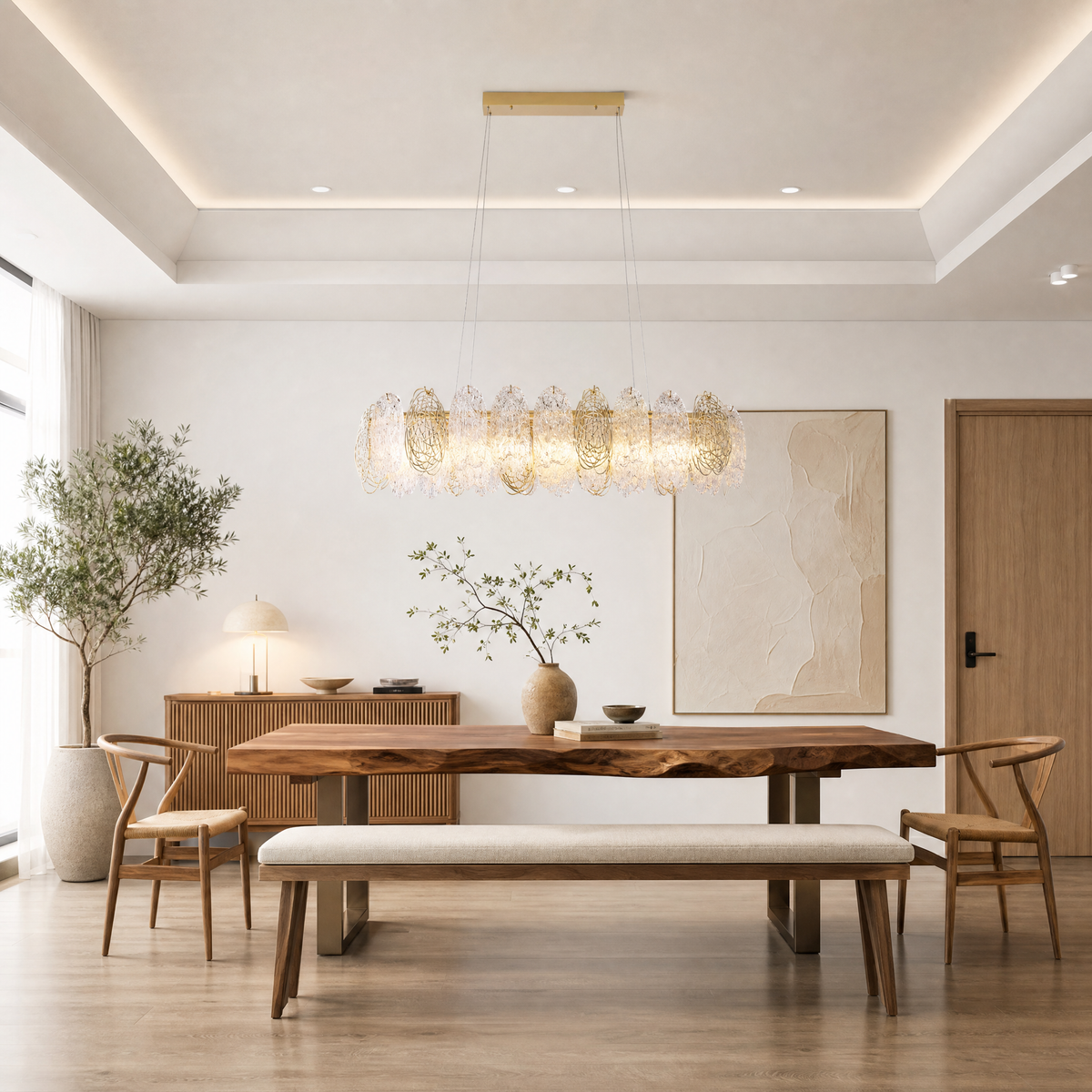 Filo Artisan Glass Linear Chandelier