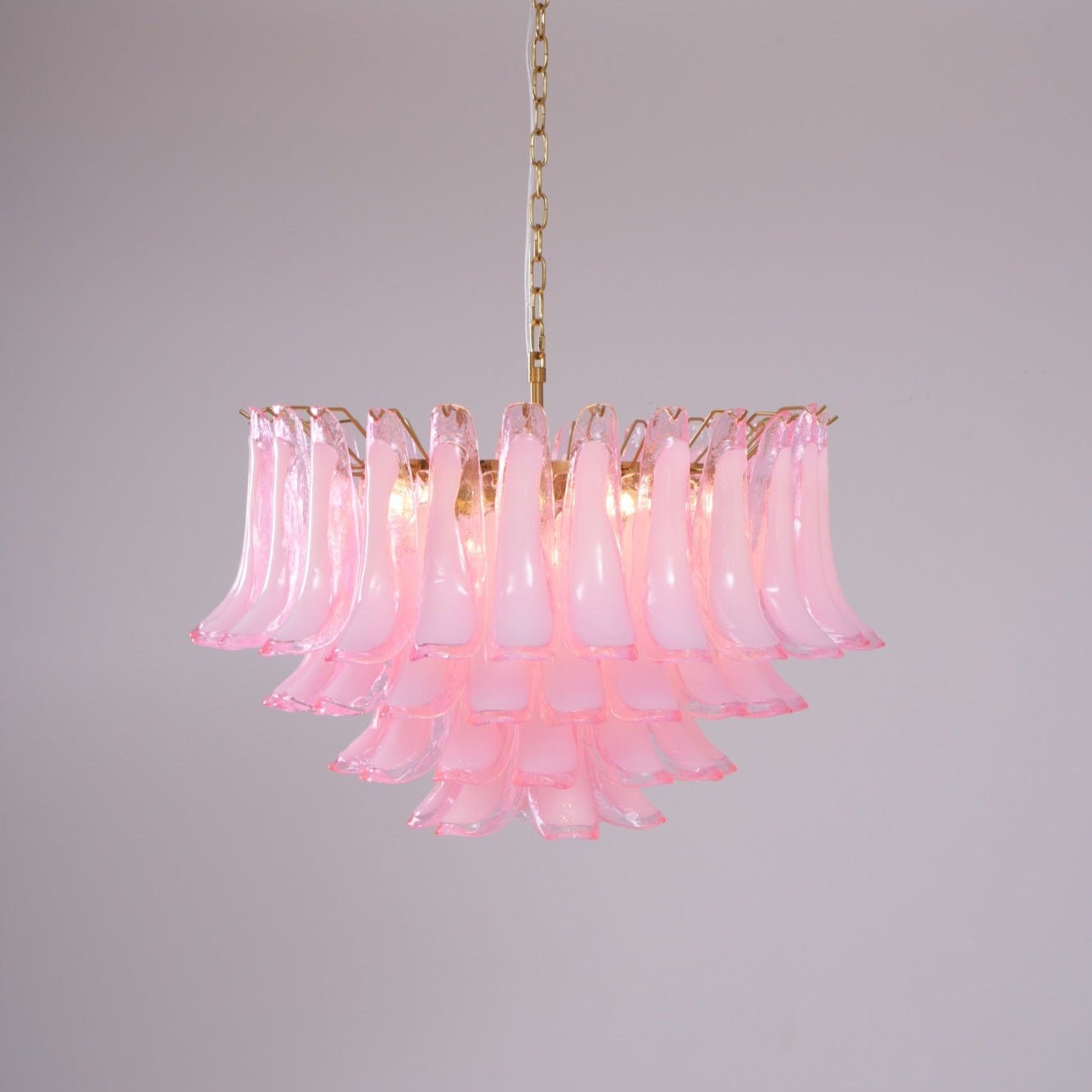 Fiora Pink Glass Chandelier - YIOSI