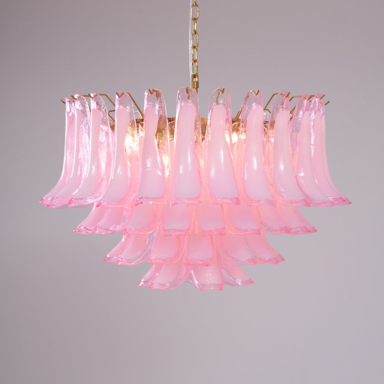 Fiora Pink Glass Chandelier - YIOSI