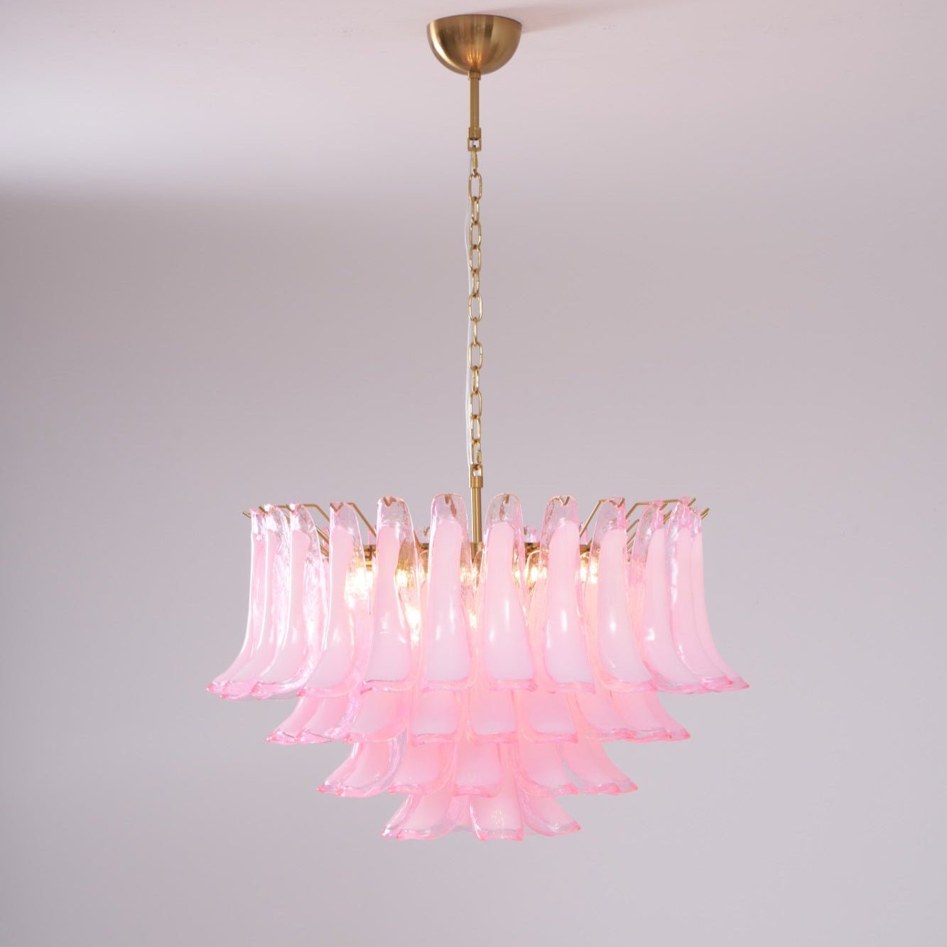 Fiora Pink Glass Chandelier - YIOSI