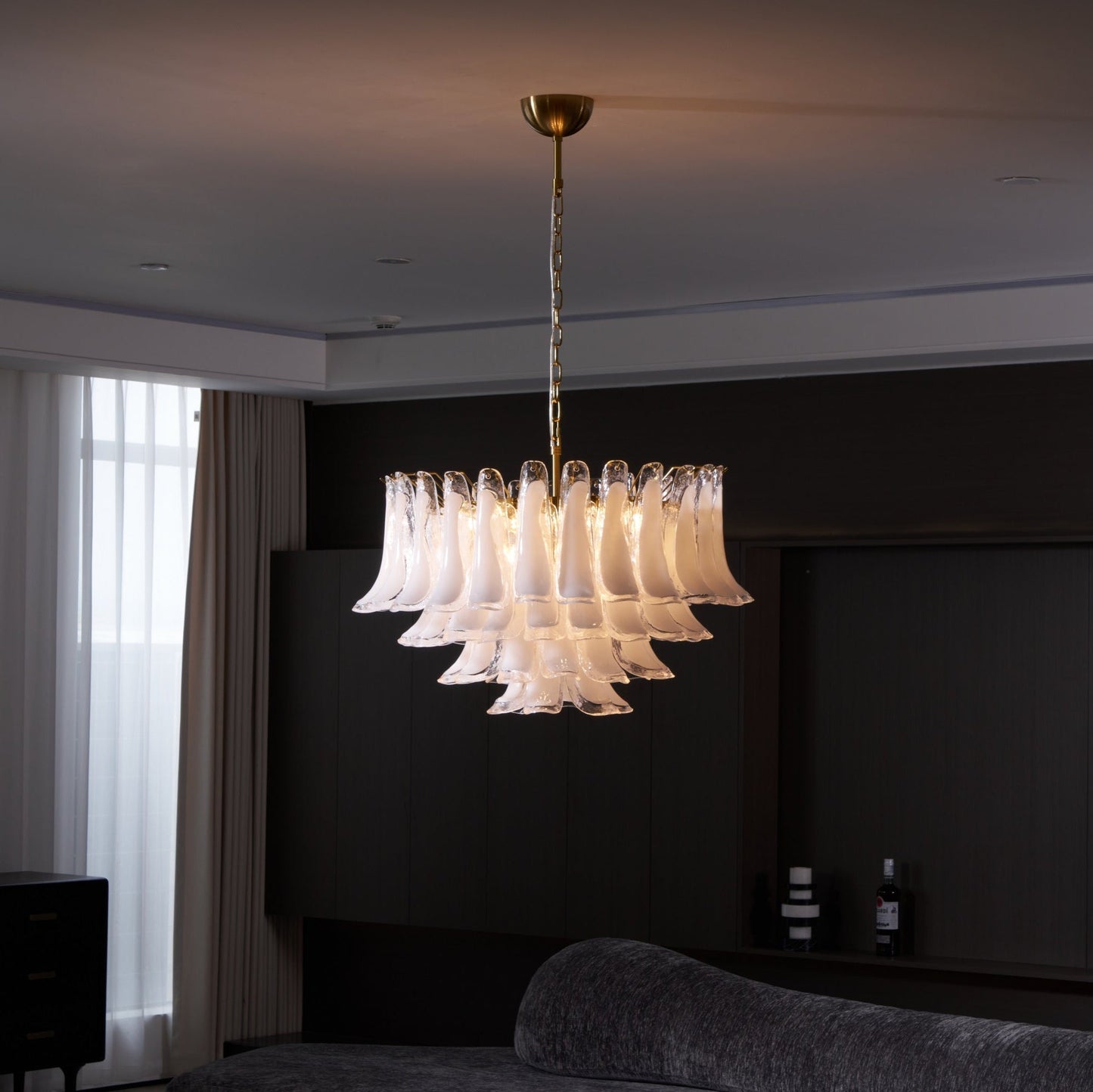 Fiora Pink Glass Chandelier - YIOSI