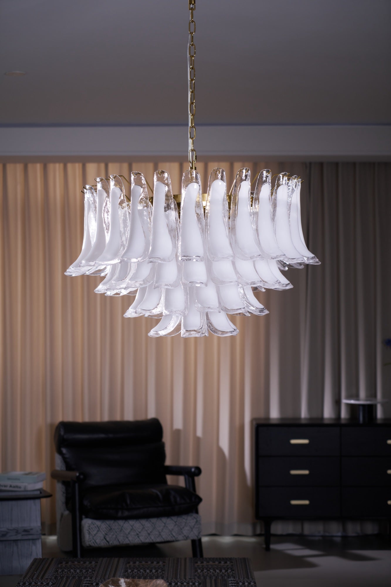Fiora Pink Glass Chandelier - YIOSI