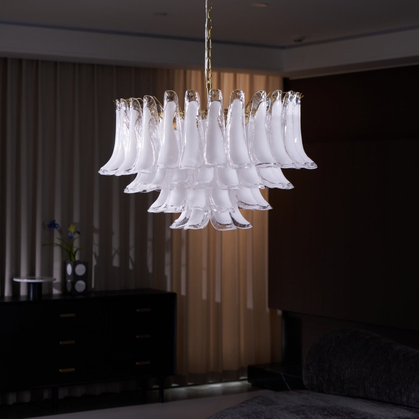 Fiora Pink Glass Chandelier - YIOSI