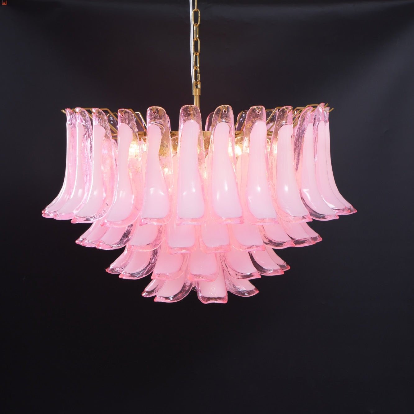 Fiora Pink Glass Chandelier - YIOSI
