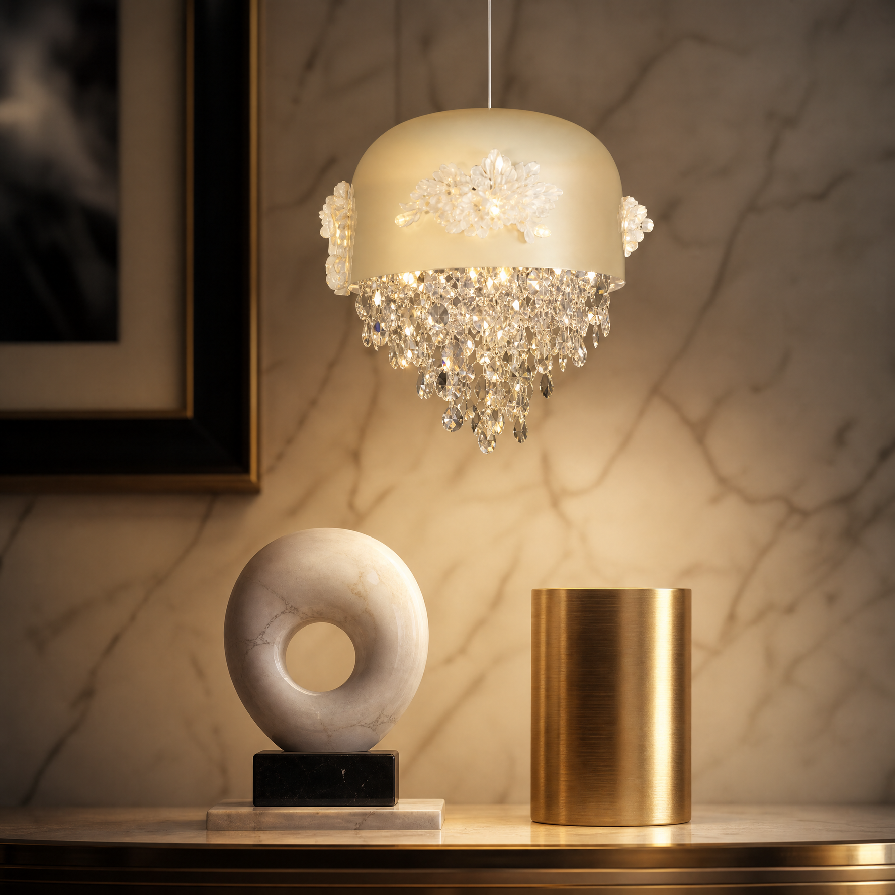 Floral Glory Modern Linear Dining Pendant Light