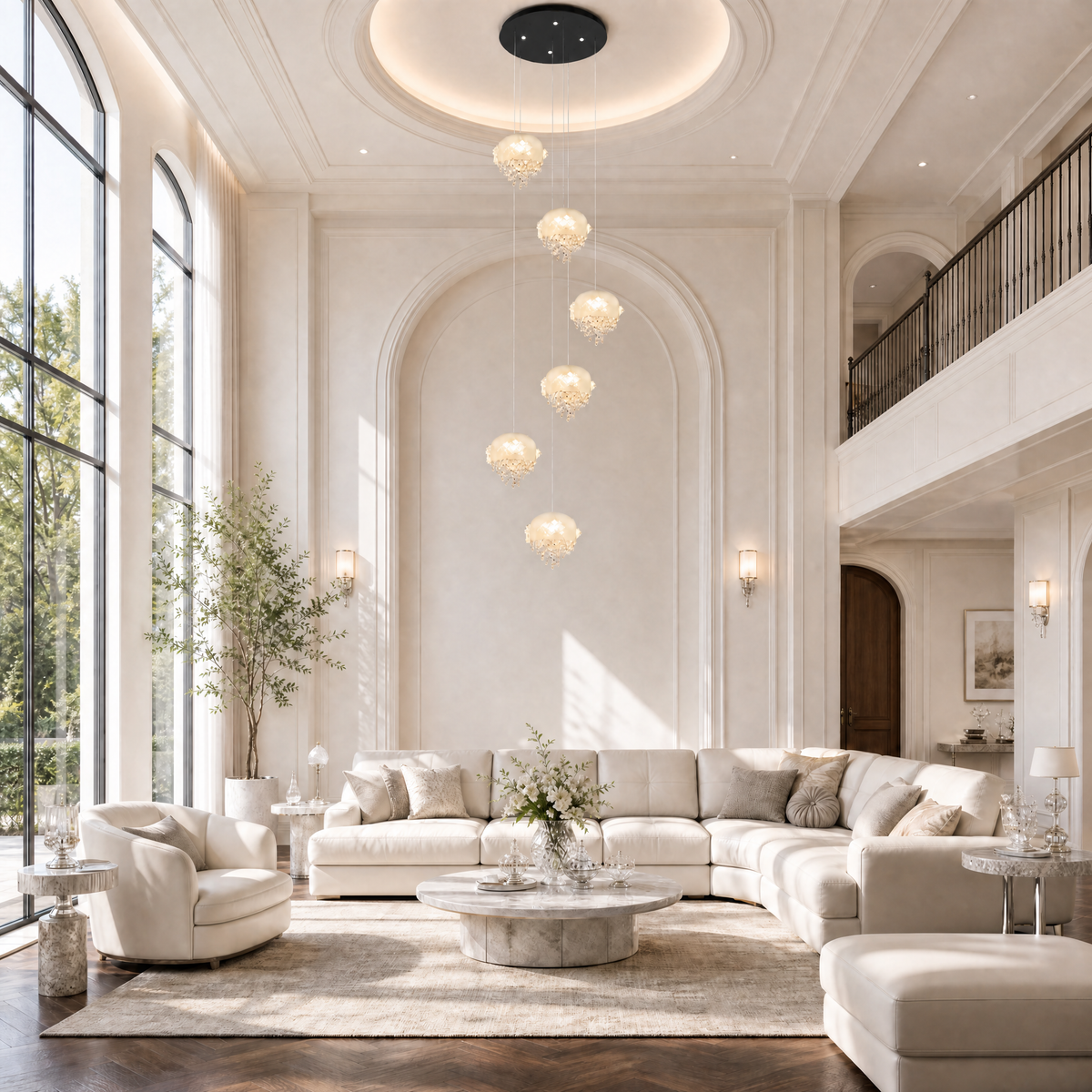 Floral Glory Modern Multi-Tier Cluster Chandelier