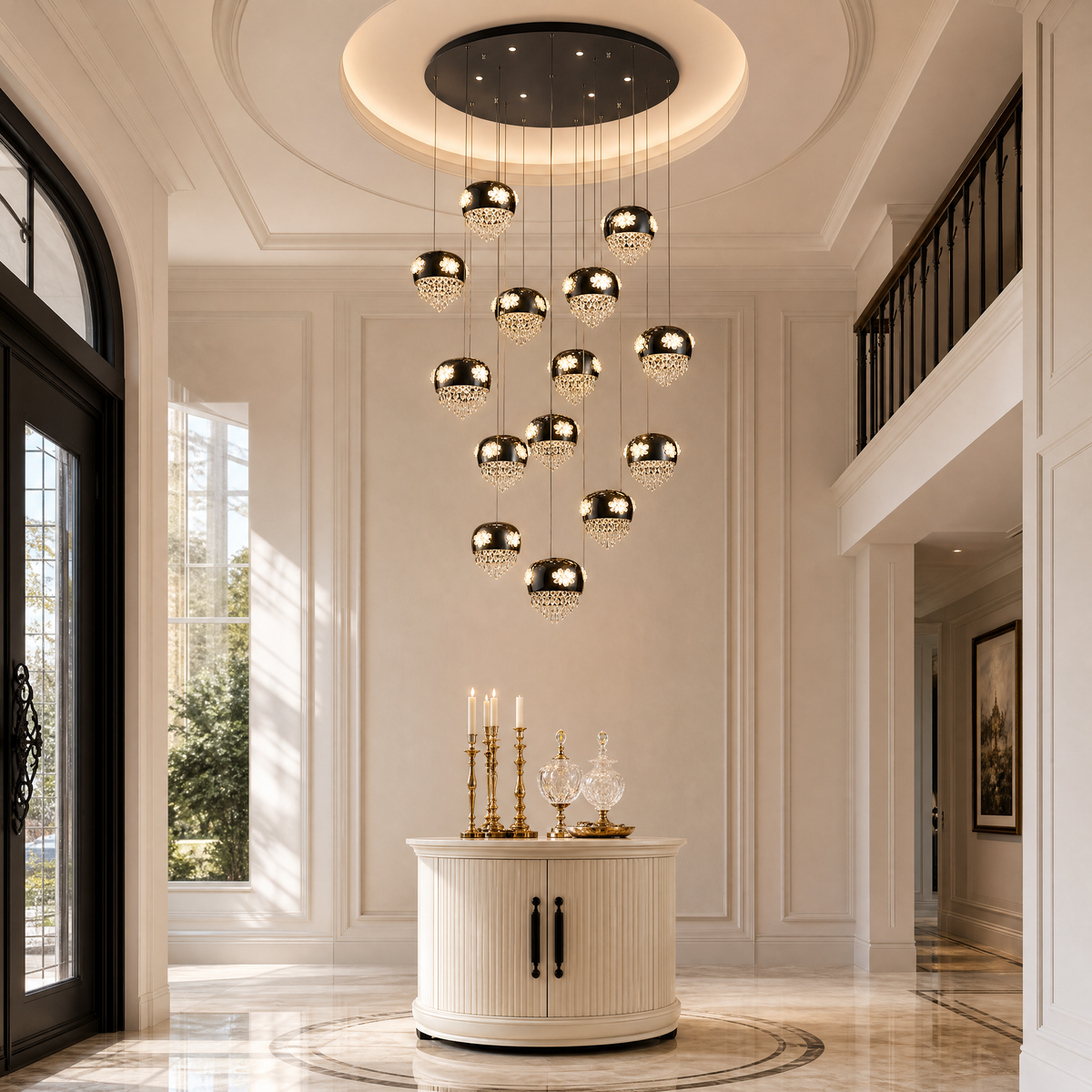 Floral Glory Modern Multi-Tier Cluster Chandelier