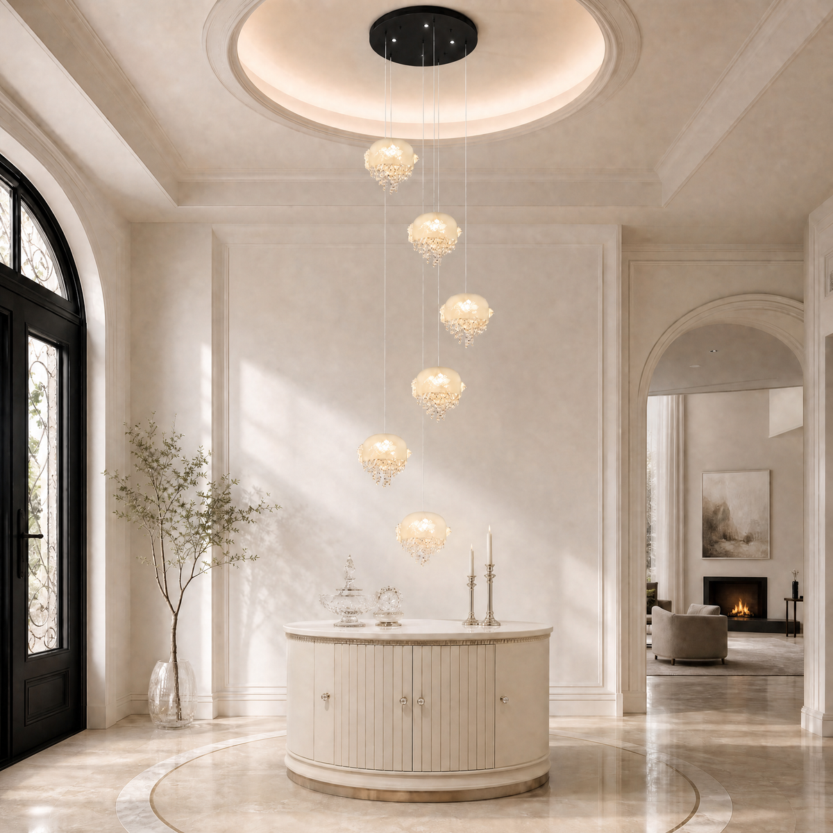 Floral Glory Modern Multi-Tier Cluster Chandelier