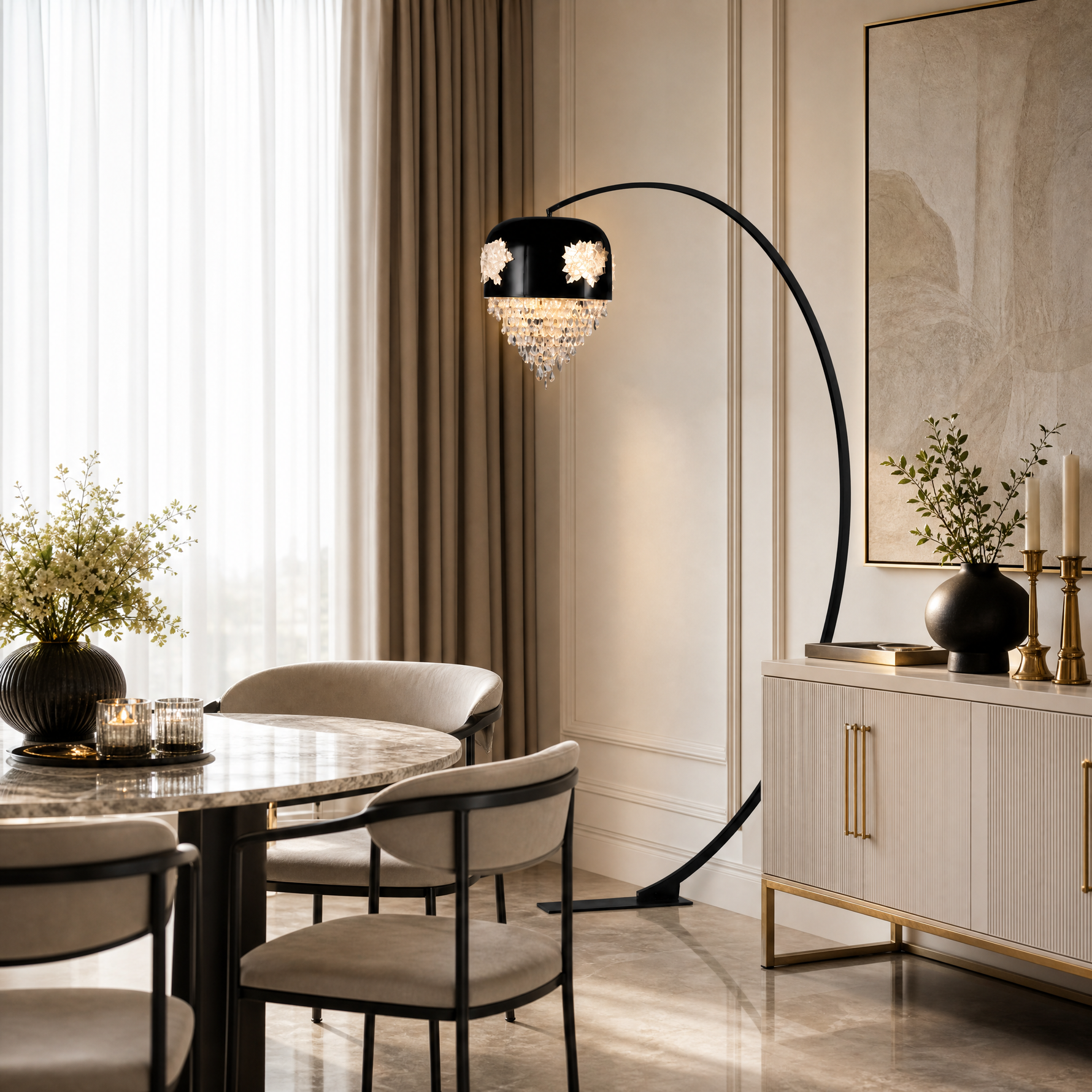 Floral Glory Modern Sculptural Floor Lamp