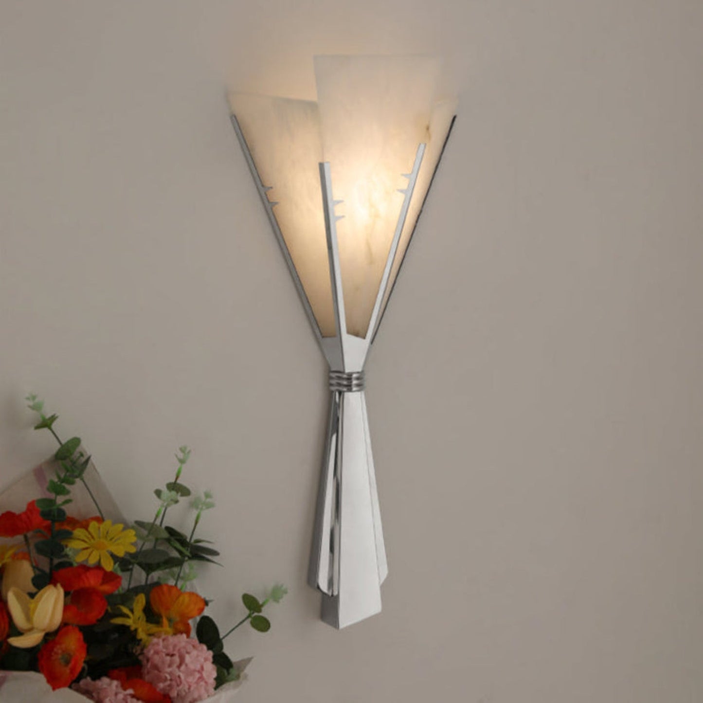 Florent Alabaster Fan Wall Sconce - YIOSI