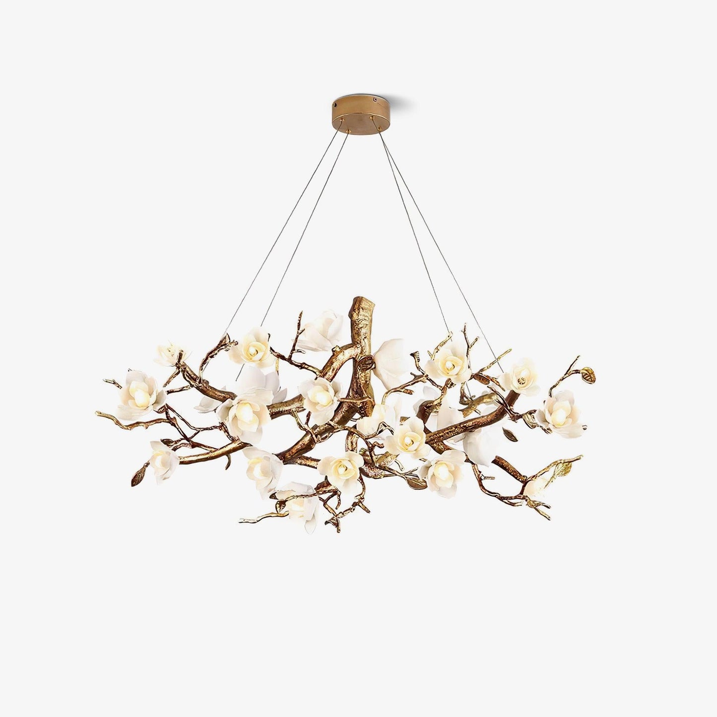 Flower Bloom Branch Brass Chandelier - YIOSI