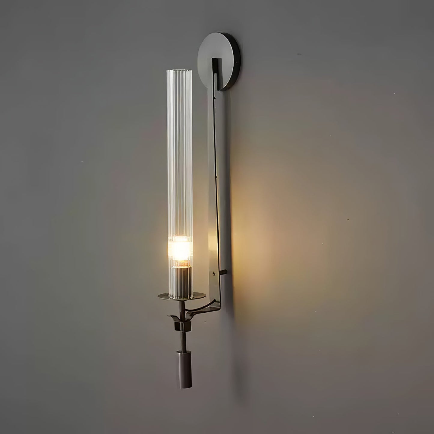 Elegant French Classicism Fontanelle Wall Lamp – Brass & Glass Sconce