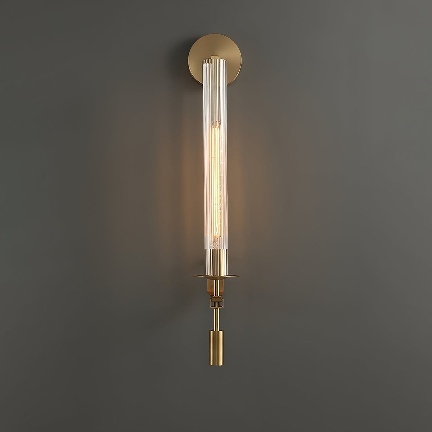 Elegant French Classicism Fontanelle Wall Lamp – Brass & Glass Sconce