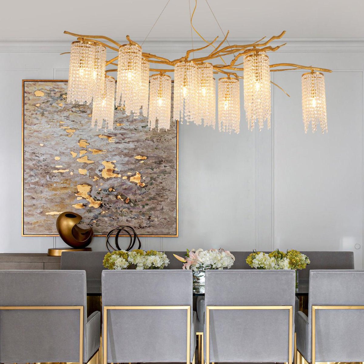 Forest Dawn Brass Chandelier - YIOSI