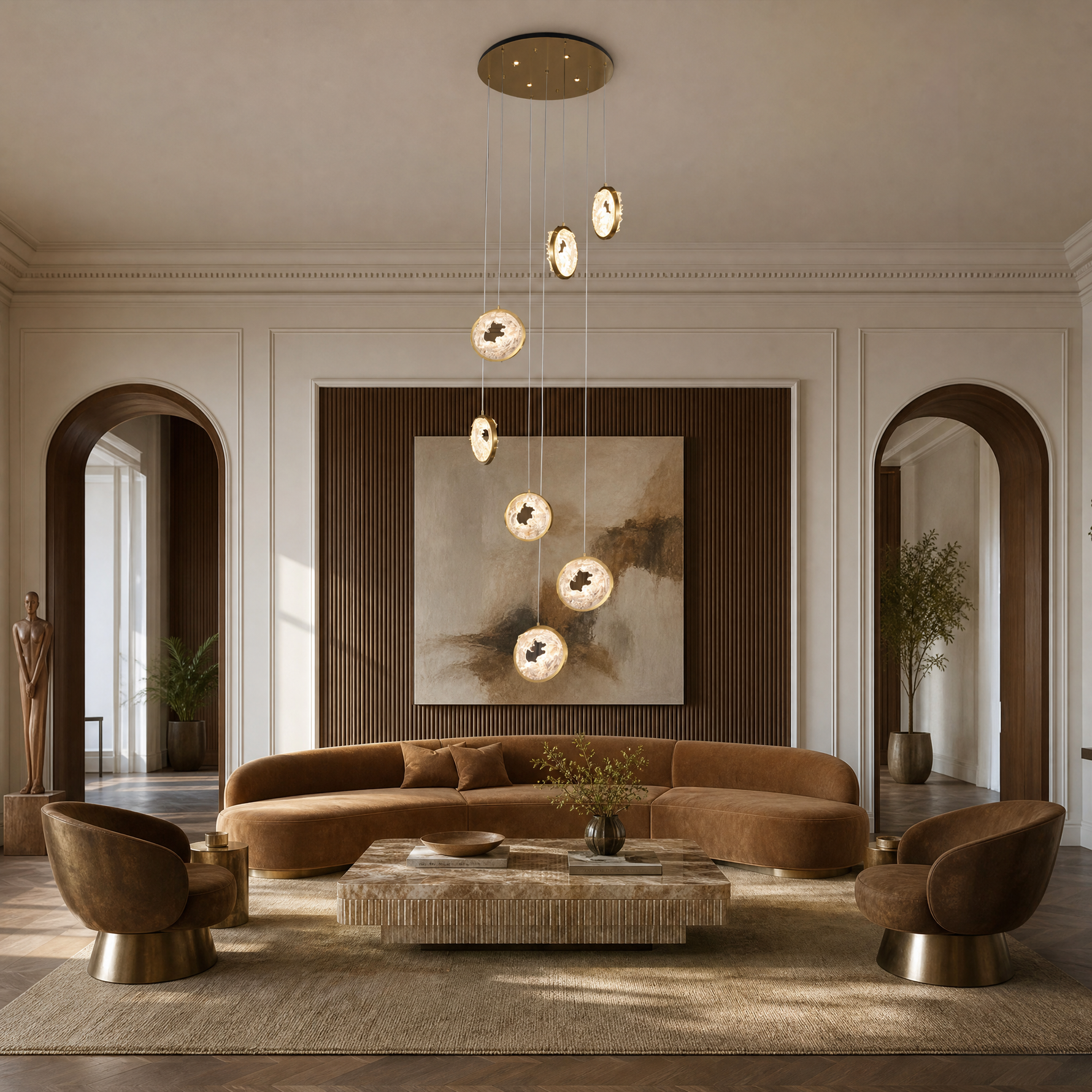 Fortune Cascade Modern Sculptural Pendant Light