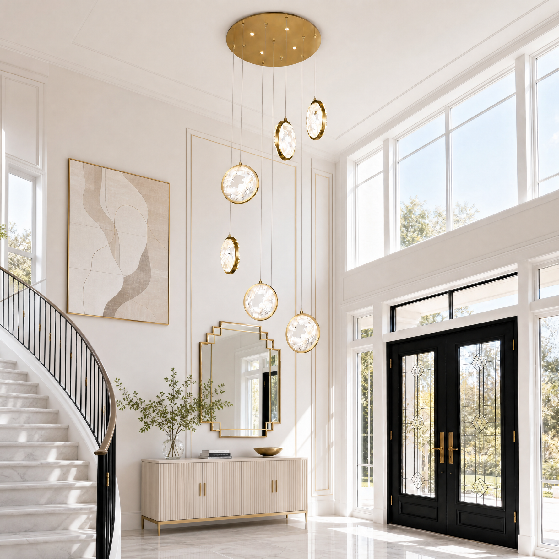 Fortune Cascade Modern Sculptural Pendant Light