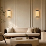 Framed Slab Corner Bracket Alabaster Wall Sconce