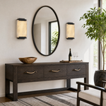Framed Slab Corner Bracket Alabaster Wall Sconce