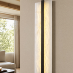 Framed Slab Open Frame Alabaster Vertical Wall Sconce