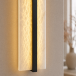 Framed Slab Open Frame Alabaster Vertical Wall Sconce