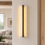 Framed Slab Open Frame Alabaster Vertical Wall Sconce