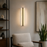 Framed Slab Open Frame Alabaster Vertical Wall Sconce