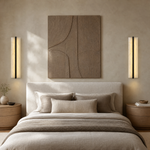 Framed Slab Open Frame Alabaster Vertical Wall Sconce