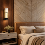 Framed Slab Vertical Column Alabaster Wall Sconce