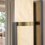 Framed Slab Vertical Column Alabaster Wall Sconce
