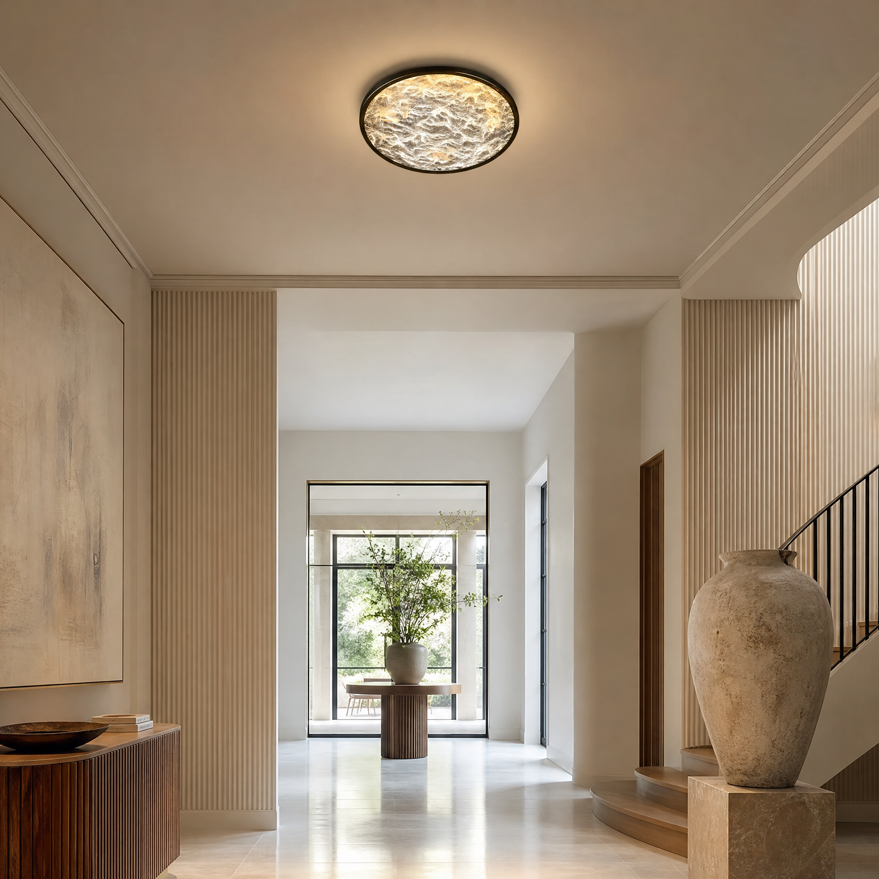 Frozen Crystal Modern Crystal Flush Mount Ceiling Light