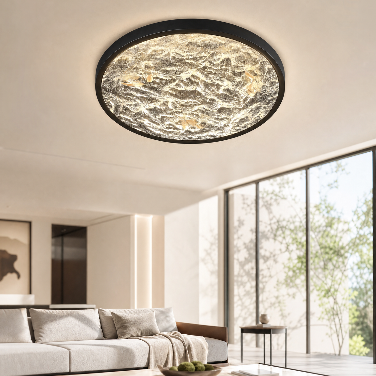 Frozen Crystal Modern Crystal Flush Mount Ceiling Light