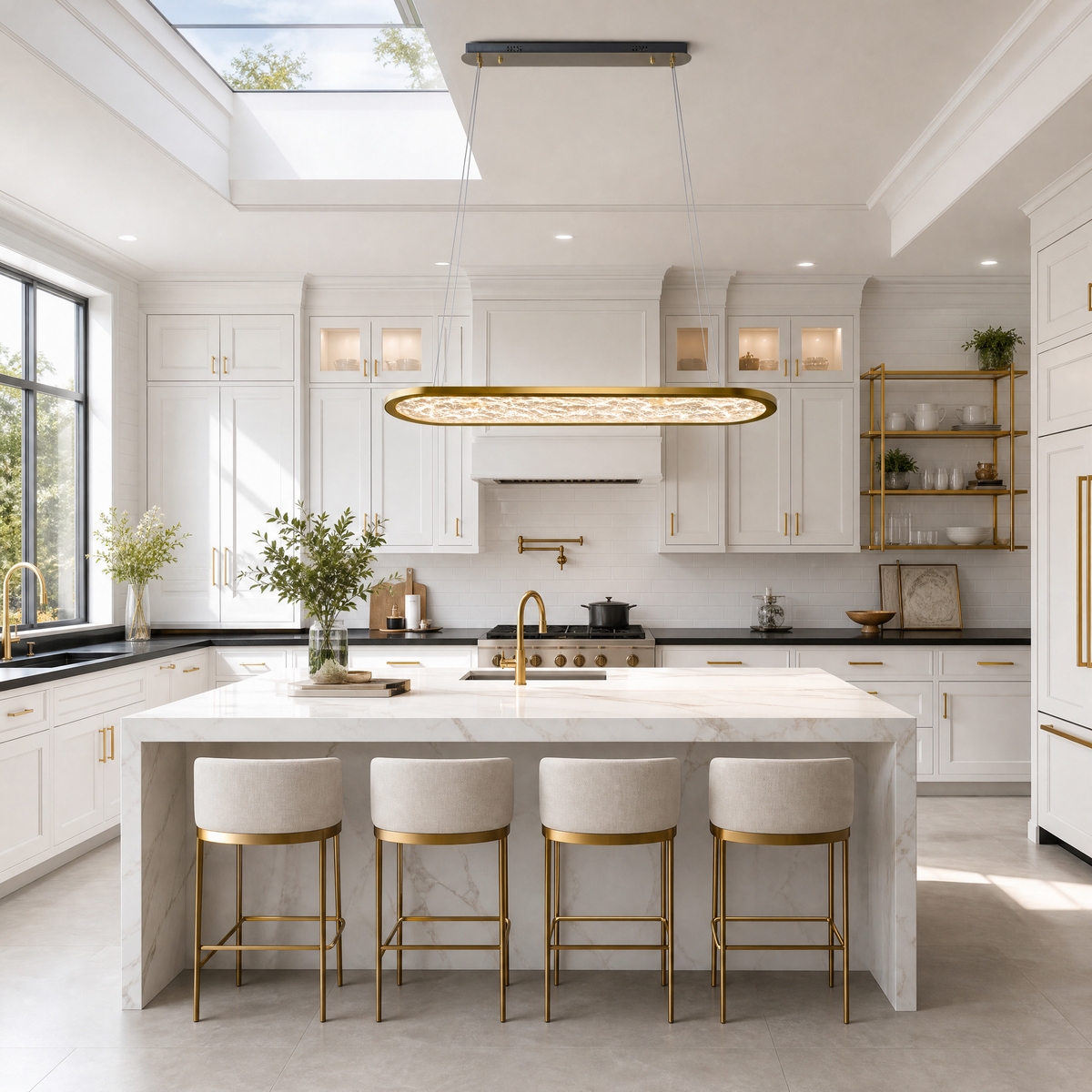 Frozen Crystal Modern Linear Dining Pendant Light
