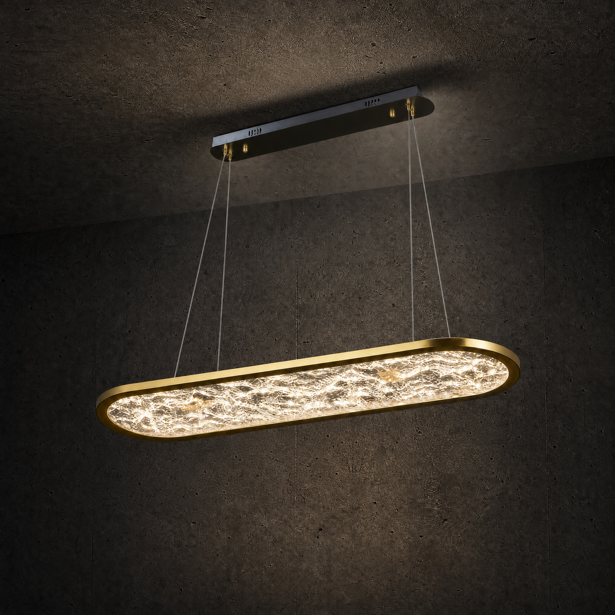 Frozen Crystal Modern Linear Dining Pendant Light