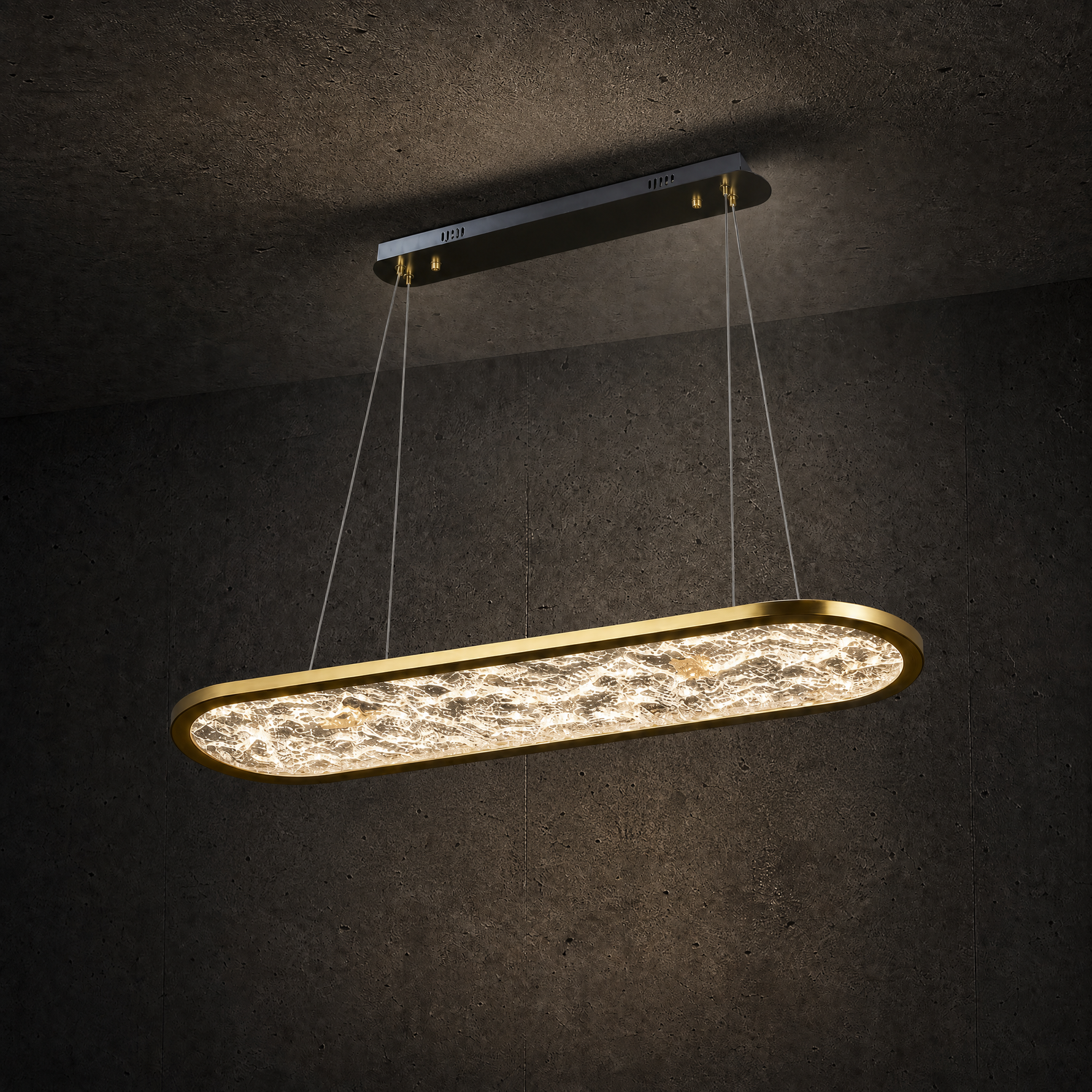 Frozen Crystal Modern Linear Dining Pendant Light