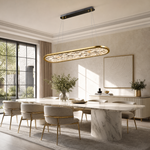 Frozen Crystal Modern Linear Dining Pendant Light