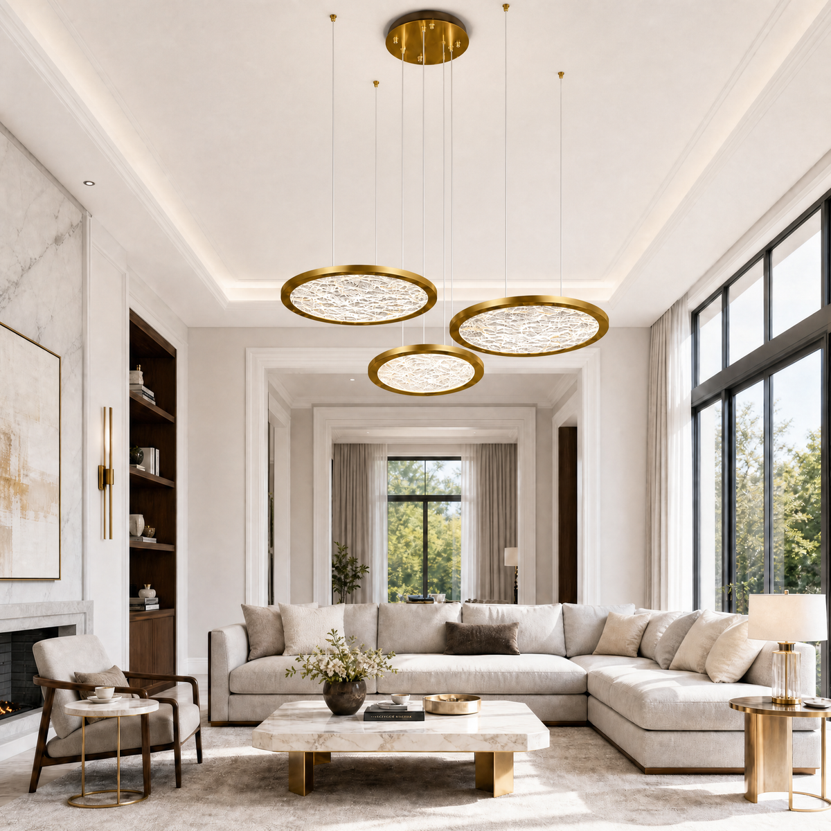 Frozen Crystal Modern Multi-Tier Cluster Chandelier