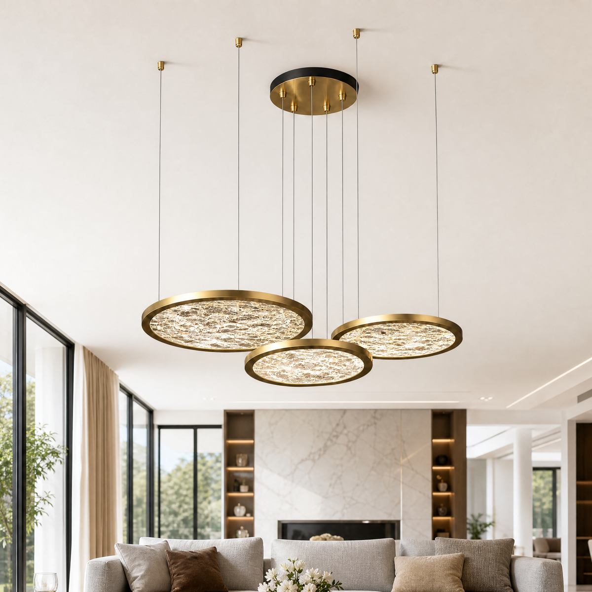 Frozen Crystal Modern Multi-Tier Cluster Chandelier