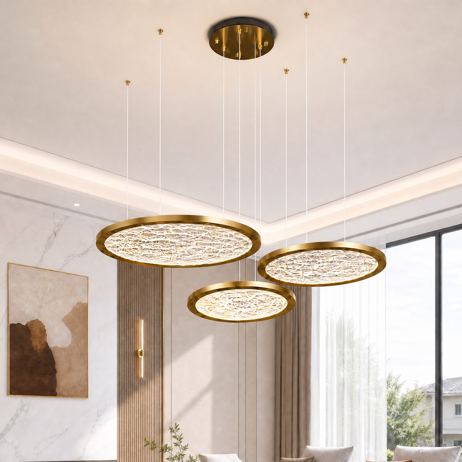 Frozen Crystal Modern Multi-Tier Cluster Chandelier